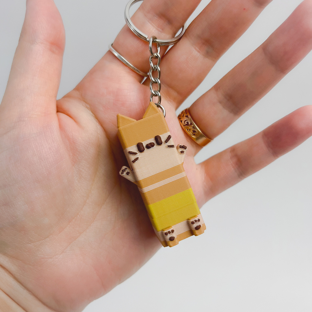 Layers In Green- 绿色层叠8位像素小猫钥匙扣-三匠社