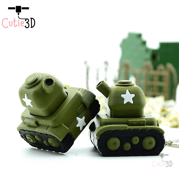 Cutie3D-按压坦克钥匙扣-三匠社