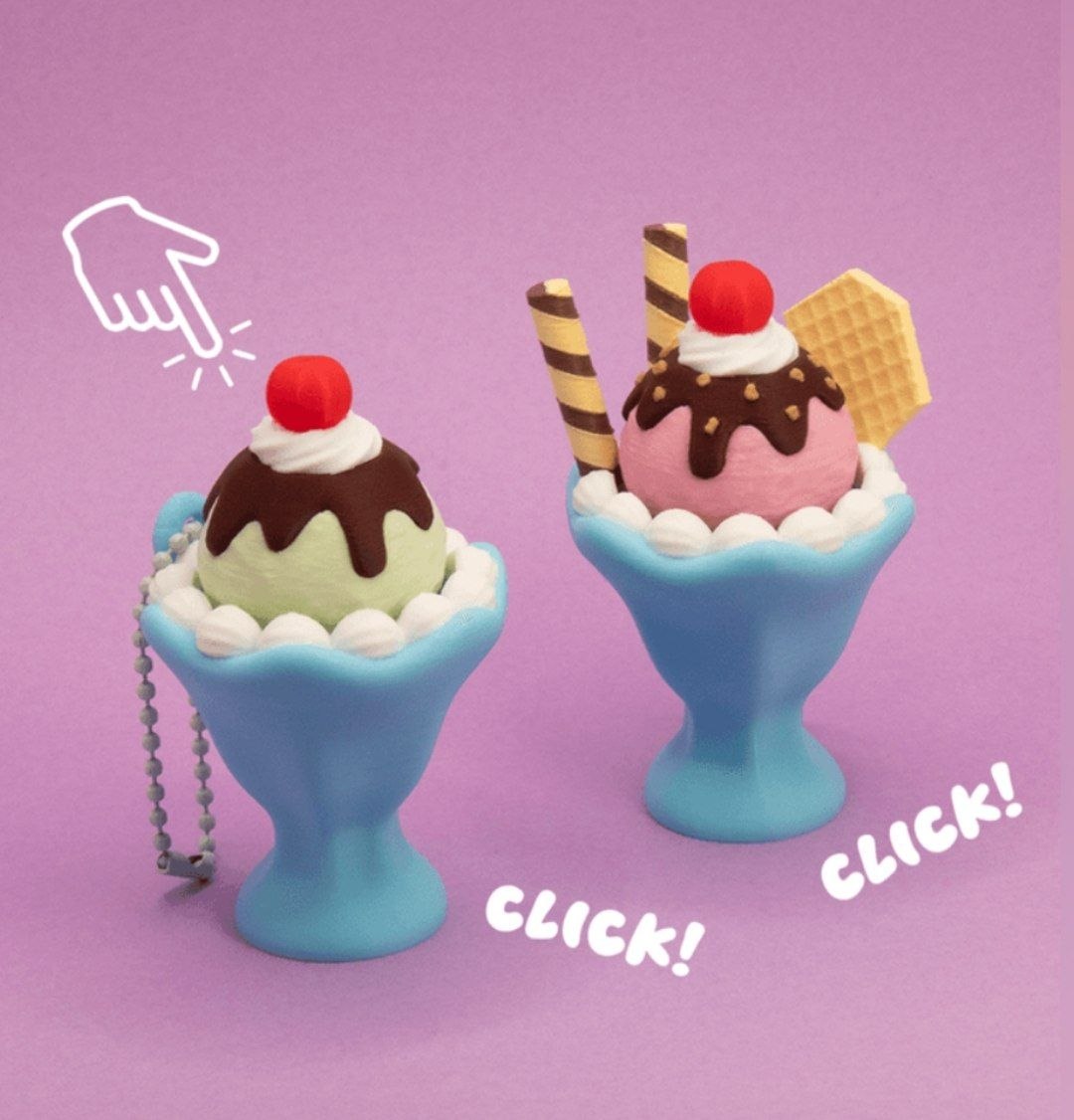 冰淇淋按键解压钥匙扣